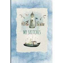 Uravas Store Sketch Book: Sketchbook For Artist Drawing Blank Paper Pad 6" x 9" - Notebook 150 Pages Blank Paper Book For All Ages Lighthouse Cover