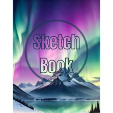 Uravas Store Sketch Book: Premium Watercolor The Aurora Lights Over The Mountain View Design Cover Page Sketchbook Blank Paper Pad 8.5" x 11" - 120 Pages Blank ... Unlined Journal Soft Cover Sketchbooks