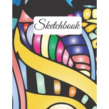 Uravas Store Sketchbook: Colorful Vibrant Themed Cover Book For Drawing, Doodling, And Writing - Geometric Illustration Cover - 8.5" x 11" 180 Pages