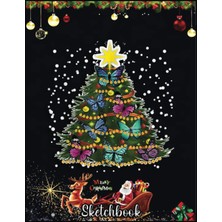 Uravas Store Independently Published Christmas Sketch Book: Butterfly Decoration Christmas Tree Santa Hat Xmas Lighting, 120 Pages Help You Design Your Ideas Size 8.5 x 11 Inches Sketchbook