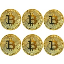 Uravas Store Bitcoin Madeni Hatıra Parası, Btc Altın Rengi Hediye Sikke Para, Kutulu Koleksiyon Parası (6 Adet)