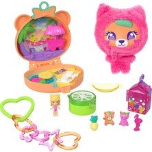 Uravas Store Polly Pocket Bebek ve Evcil Hayvan Oyun Seti, Sevimli Ayıcık Mini Oyun Seti, Anahtarlık ve Pelüş, Meyve Temalı Aksesuarlar ve Tılsımlar, JKC79