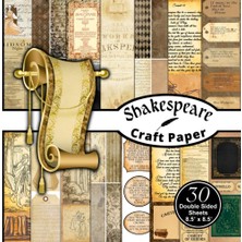 Uravas Store Shakespeare Craft Paper: Decorative Scrapbook And Craft Paper. 8.5 x 8.5 Inches, 15 Styles, 30 Double-Sided Sheets.