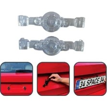 Uravas Store Aee® Şeffaf Hayalet Plakalık | Gizli Plaka Sabitleme Aparatı | Tüm Araçlara Uyumlu Güçlü Plaka Tutucu Seti