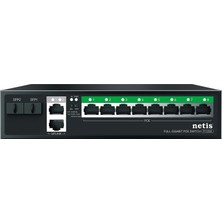 Stonet P112GS 12 Port Gbit 8 Port Poe 120W 2xgbit+2xsfp Uplink Yönetilemez Metal Kasa Switch