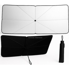 Uravas Store Busstier Katlanabilir Şemsiye Tipi Araba Ön Cam Güneşliği, 140 x 80 Cm, Uv Koruma, Isı Yalıtımı, Tüm Araçlarla Uyumlu, Taşınabilir ve Kolay Kurulumlu
