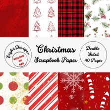 Uravas Store Christmas Scrapbook Paper - Visions Of Red: Eight Unique Designs, 40 Patterned Double-Sided Pages. 8.5"x8.5" (Decorative Craft Paper)