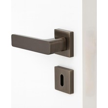 Uravas Store Inox Titanyum Oda Tipi Kapı Kolu Rozetli Sağ Sol Uygun Modern Iç Oda Kapı Tutamağı 1 Takım