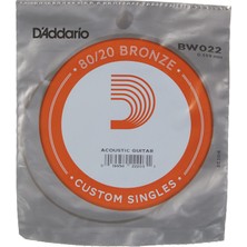 Uravas Store Daddario BW022 Akustik Tek Tel, 80/20 Bronze Wound, 022, Paket=5x