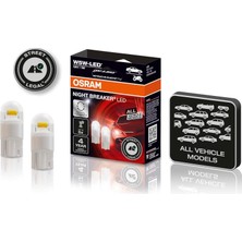Uravas Store Osram T10 W5W LED Night Breaker Plaka Park Içmekan Ampulü, 12V 1W, 2'li Paket, Universal Polarite, 4 Yıl Garanti