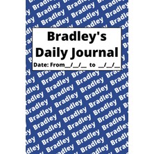 Uravas Store Independently Published Personalized Daily Journal - Bradley: Blue Cover