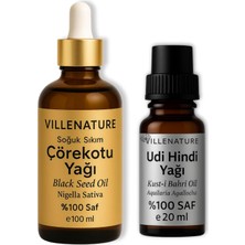 Uravas Store Cilt ve Saç Bakım Seti, Çörekotu 100 ml ve Udi Hindi Yağı 20 Ml, %100 Saf Doğal, Soğuk Sıkım, Nemlendirici ve Besleyici, Masaj Yağı