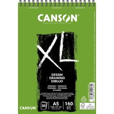 Uravas Store Canson Xl Draw Eskiz ve Resim Defteri, Spiralli, 30 Sayfa, A5, 160G