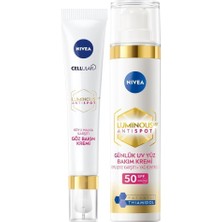 Uravas Store Nıvea LUMINOUS630 Leke Karşıtı Gündüz Yüz Kremi 40ML ve LUMINOUS630 Koyu Halka Karşıtı Göz Kremi 15ML