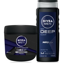 Uravas Store Nivea Men Erkek Damat Çeyiz Seti Deep Dimension Duş Jeli 500ML ve Nemlendirici El Vücut Bakım Kremi 400ML