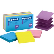 Uravas Store Highland Pop-Up-Notlar, 7,6 x 7,6 Cm, Farklı Parlak Renkler, 12 Adet
