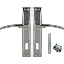 Uravas Store BADEM10 Lavanta Oda Kapı Kolu Nikel Inox Aynalı Sağa Sola Uygun Ön Arka Oda Kapısı 1 Takım