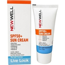 Uravas Store New Well SPF50+ Güneş Kremi, Uva Uvb & Mavi Işık Korumalı, Aloe Vera ve Hyaluronik Asit Içerikli, 50 ml