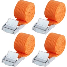 Uravas Store 4 Adet Turuncu Polyester Gergi Kayışı, Kısa, Germe Kayışı, 1 M x 2,5 Cm, Çinko Alaşım Klipsli, Ayarlanabilir Bağlama Kayışı, Bisiklet, Trolley, Araba Kemeri Için (4 Adet, 1 M)