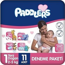 Uravas Store Paddlers Yenidoğan Bebek Bezi 1 Numara (2-5 Kg) 11 Adet – Deneme Paketi, Yumuşak ve Sızdırmaz