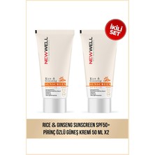 Uravas Store New Well Rice & Ginseng Sunscreen SPF50+ Pirinç Özlü Güneş Kremi 50 ml 2 Adet, T11944