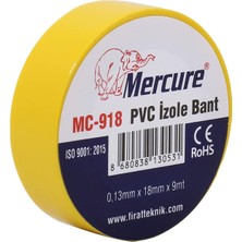Uravas Store BADEM10 Mercure Elektrikçi Bandı Sarı Izole Elektirik Bant Bandı Pvc 9 Metre
