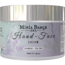 Uravas Store Minia Bahçe Bitki Sanat Atölyesi Koruyucu & Besleyici El ve Yüz KREMI,%100 Saf ve Katkısız, Lavanta - Çay Ağacı Yağı, 50ML