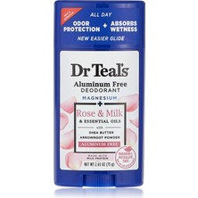 Uravas Store Dr Teal's Dr Teal's Aluminum Free Stıck Deodorant Rose & Mılk 75 G