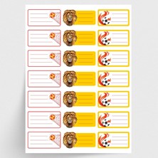 Uravas Store Bimotif Sarı-Kırmızı Isimlik Okul Etiketi, Sticker Seti, 210 Adet