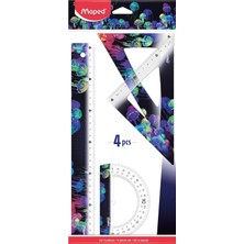 Uravas Store Maped - Deepsea Paradise Çizim Seti, 4 Parça, Cetvel 30 cm + Açı 60°/21 cm + Açı 45°/21 cm + Açı Ölçer 180° Taban 12 cm – Ergonomik ve Hafif Enstrümanlar