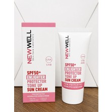 Uravas Store New Well SPF50+ Enlighter Protector Tone Up Sun Cream, Aydınlatıcı, Nemlendirici, Makyaj Bazı Etkili Yüz Güneş Kremi