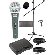 Uravas Store Lastvoice LV-680ST Ayaklı Kablolu Dinamik Mikrofon (Stand Cüzdan Çift Kablo Sünger Tutacak)