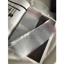 Uravas Store 7X20 cm (Kapak Payı Dahil) Kendinden Yapışkanlı Jelatin Poşet Bantlı Şeffaf Opp Torba Paket 50LI