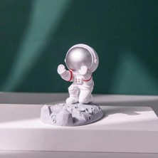 Uravas Store Çok Fonksiyonlu Astronot Uzay Adamı Cep Telefonu Standı Komik Sevimli Astronot Heykeli Telefon Tutucu, Ofis Dekorasyonu Masaüstü Komidin Braketi Tutucu