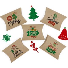 Uravas Store Repro Design 11X15 Yılbaşı Temalı Yastık Model Hediye Kutusu (5'li Set) - Model-1