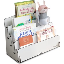 Uravas Store Mingitav Mini Lucky Montessori Çocuk Kitaplığı 4 Raflı Ahşap Çocuk Odası Kitaplık Masaüstü Mini Kitaplık (Beyaz)