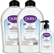 Uravas Store Duru Beyaz Sabun Kokulu Sıvı Sabun 1,5+1,5+300ML