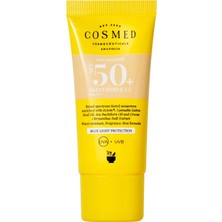 Uravas Store Cosmed Tüm Cilt Tipleri Için Renkli Suya Dayanıklı SPF50+ Güneş Kremi - Skinvisible cc SPF50+ - 30 ml