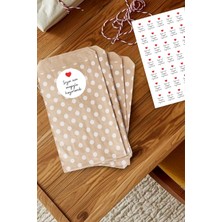 Uravas Store 50LI Büyük Boy Hediye Paketi Seti, Puantiyeli Kese Kağıdı (18X30CM), 70 Adet Sticker