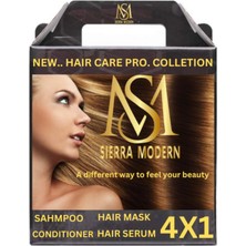 Uravas Store Sierra Modern Saç Bakım Pro Koleksiyonu, Şampuan, Saç Maskesi, Krem ve Serum 4'lü Set