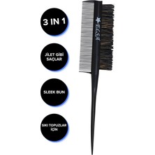 Uravas Store Elsa Professional Krepe Şiş Tarak 3 In 1 Topuz Fırçası