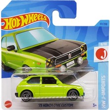Uravas Store Hot Wheels - ´73 Honda Civic Custom - Hw J-Imports 8/10 - HKG40 - Short Card - Yeşil - Mattel 2023