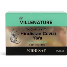 Uravas Store Vıllenature Hindistan Cevizi Yağı, %100 Saf Soğuk Sıkım, Tek Kullanımlık Paketlerde, Cilt ve Saç Bakımı Için, Damlatmaz Ağızlıklı, Sızdırmaz, Pratik Kullanım