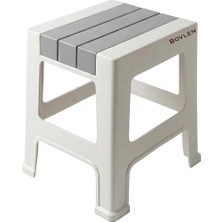 Uravas Store Küçük Boy Kaymaz Tabanlı Ev Ofis Taburesi - 120 kg Taşıma Kapasiteli Kaymaz Banyo Taburesi - Çocuk Taburesi - 31X35X35 cm (Gri)