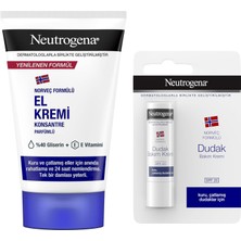 Uravas Store Neutrogena Parfümlü El Kremi 75 ml + Dudak Kremi Spf 20 (4,8 G) — Parfümlü Onarıcı El Kremi — Kuru Dudaklar Için Nemlendirici Balm