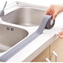 Hace Bazaar Gri Su Sızdırmaz Banyo Mutfak Lavabo Küvet Izolasyon Şerit Bant (4887)