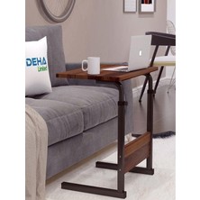 Uravas Store Yükseklik Ayarlı Çalışma Masası, Hasta Yemek Masası, Laptop Sehpası, 60X40 Cm, Doğal Ceviz