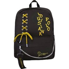 Uravas Store Louisiana Polo Laptop Bölmeli Okul Çantası Siyah Sarı 1141