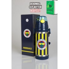 Uravas Store Fenerbahçe "dekomus Cep Defteri Hediyeli" Lisanslı Sarı Lacivert Çelik Matara 500 ml