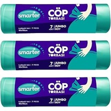 Uravas Store Smarter 3 Lü Jumbo Boy Çöp Torbası 80X110CM (Çöp Poşeti)